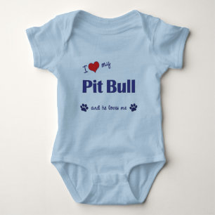 Body Para Bebé Amo mi pitbull (el perro masculino)