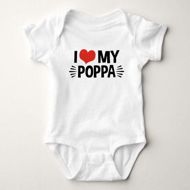 Body Para Bebé Amo Mi Poppa (Anverso)