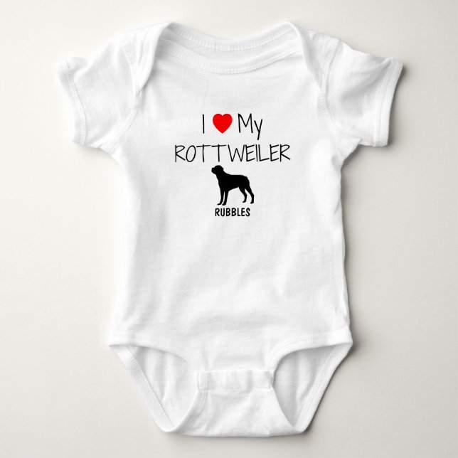 Body Para Bebé Amo Mi Rottweiler (Anverso)