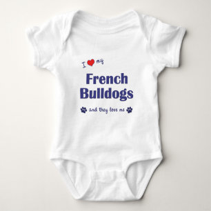 Body Para Bebé Amo mis bulldoges franceses (los perros múltiples)