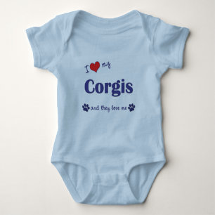 Body Para Bebé Amo mis Corgis (los perros múltiples)