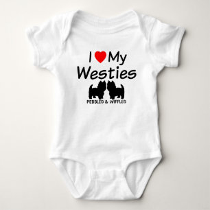 Body Para Bebé Amo Mis Dos Perros Westie