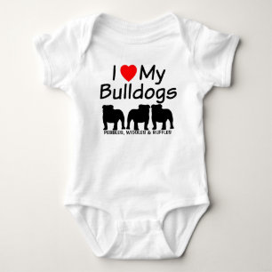 Body Para Bebé Amo Mis TRES Bulldoges