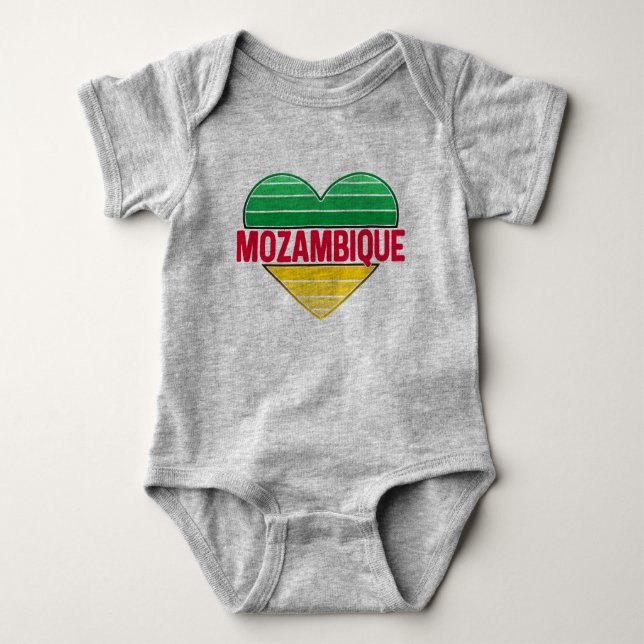 Body Para Bebé Amo Mozambique, el corazón de Mozambique (Anverso)