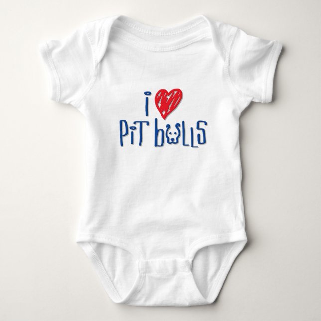 Body Para Bebé Amo pitbulls (Anverso)