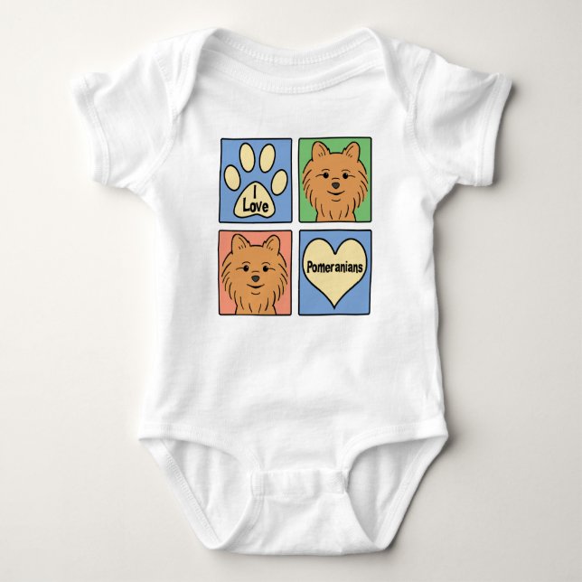 Body Para Bebé Amo Pomeranians (Anverso)
