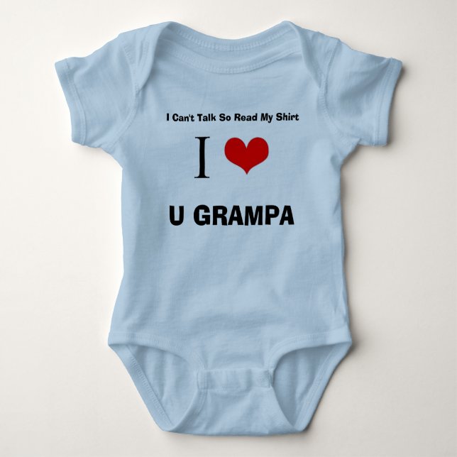 Body Para Bebé Amo U Grampa (Anverso)