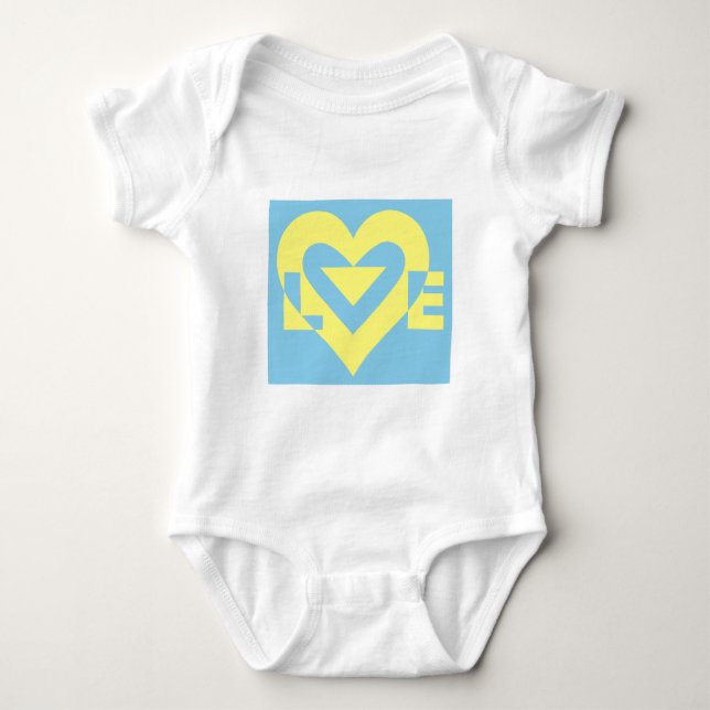 Body Para Bebé Amor Amarillo en azul (Anverso)