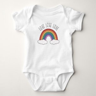 Body Para Bebé Amor Amor Amor Arcoíris