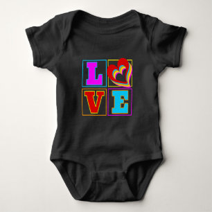 BODY PARA BEBÉ AMOR ARCOÍRIS CORAZONES COLORIDOS 