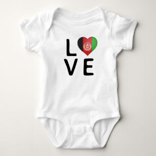 Body Para Bebé Amor - Bandera de Afganistán