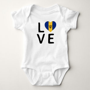 Body Para Bebé Amor - Bandera de Barbados