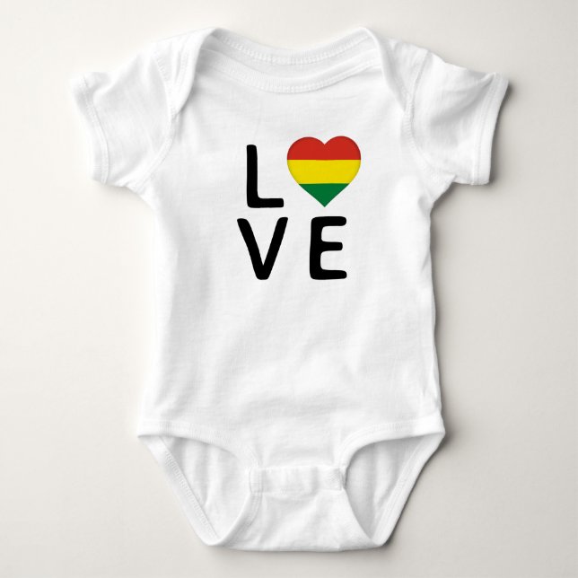 Body Para Bebé Amor - Bandera de Bolivia (Anverso)