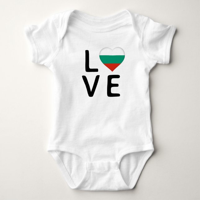 Body Para Bebé Amor - Bandera de Bulgaria (Anverso)
