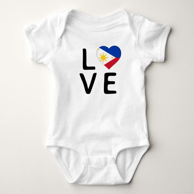 Body Para Bebé Amor - Bandera de Filipinas (Anverso)