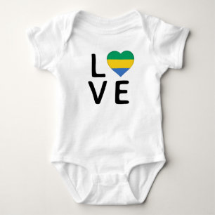 Body Para Bebé Amor - Bandera de Gabón
