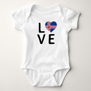 Body Para Bebé Amor - Bandera de Islandia