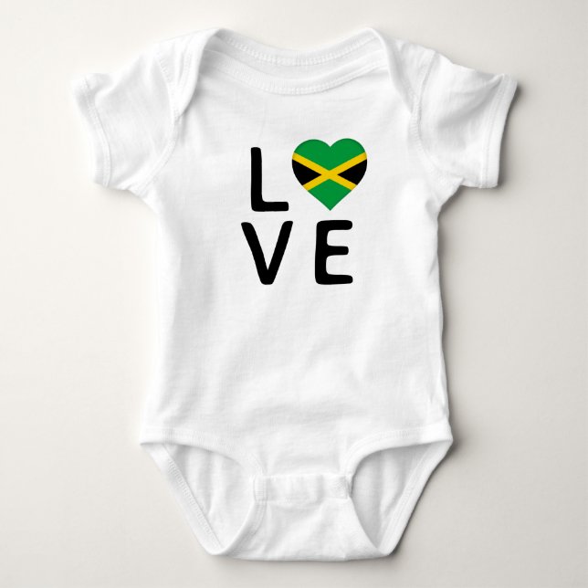 Body Para Bebé Amor - Bandera de Jamaica (Anverso)