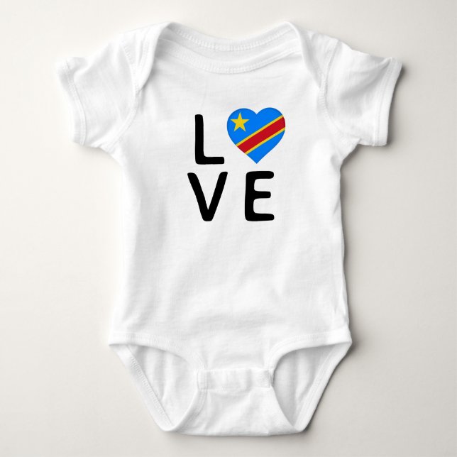 Body Para Bebé Amor - Bandera de la República Democrática del Con (Anverso)