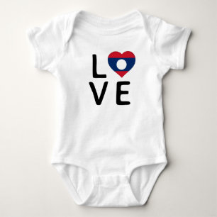 Body Para Bebé Amor - Bandera de Laos