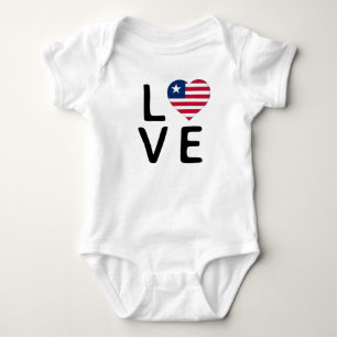 Body Para Bebé Amor - Bandera de Liberia