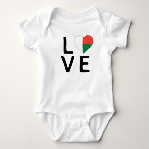 Body Para Bebé Amor - Bandera de Madagascar