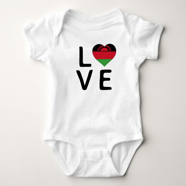 Body Para Bebé Amor - Bandera de Malawi (Anverso)