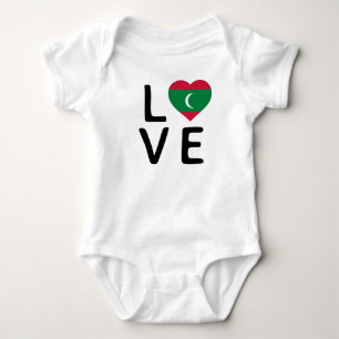 Body Para Bebé Amor - Bandera de Maldivas