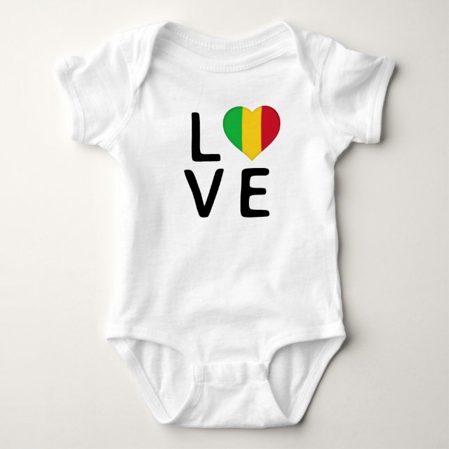 Body Para Bebé Amor - Bandera de Mali (Anverso)