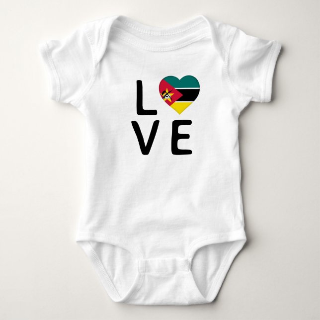 Body Para Bebé Amor - Bandera de Mozambique (Anverso)