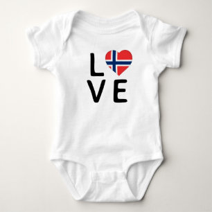 Body Para Bebé Amor - Bandera de Noruega