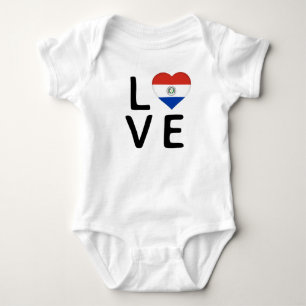 Body Para Bebé Amor - Bandera de Paraguay