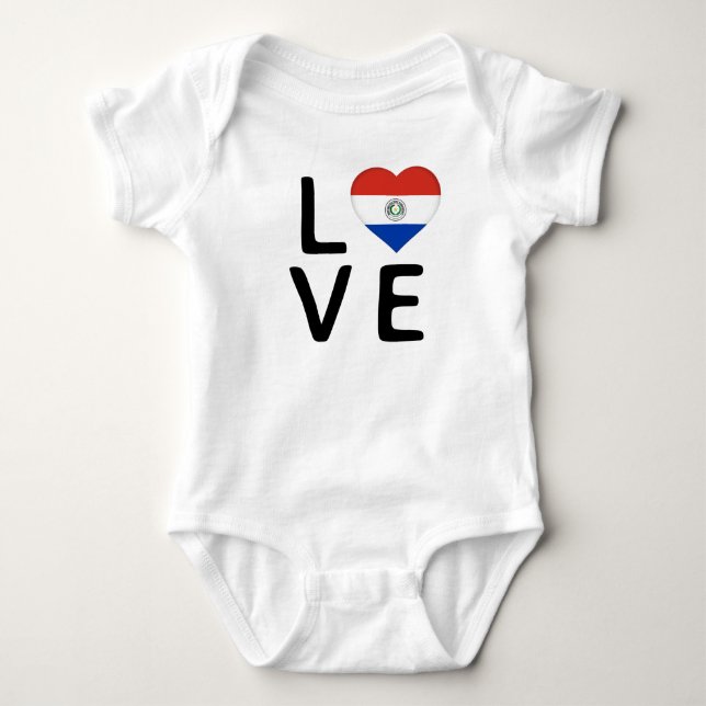 Body Para Bebé Amor - Bandera de Paraguay (Anverso)