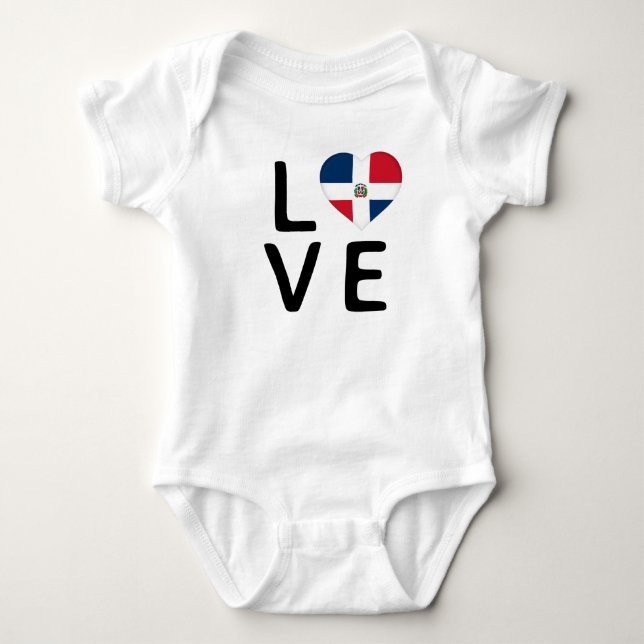 Body Para Bebé Amor - Bandera de República Dominicana (Anverso)