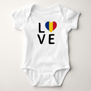 Body Para Bebé Amor - Bandera de Rumania