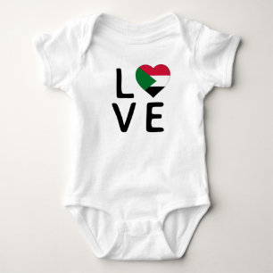 Body Para Bebé Amor - Bandera de Sudán