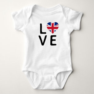 Body Para Bebé Amor - Bandera del Reino Unido