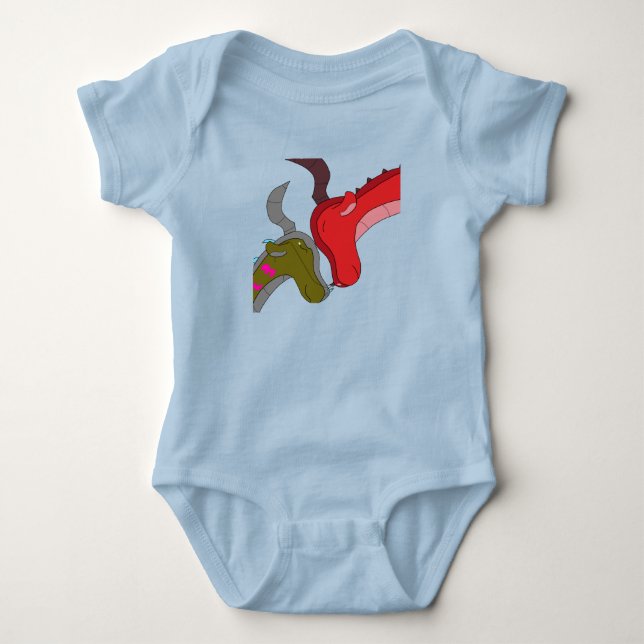 Body Para Bebé Amor: Bodysuit de Mamá y Bebé Dragón (Anverso)