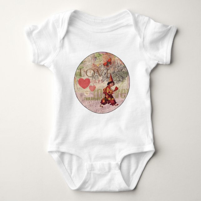 Body Para Bebé Amor Corazón Querido Valentine Cherub (Anverso)
