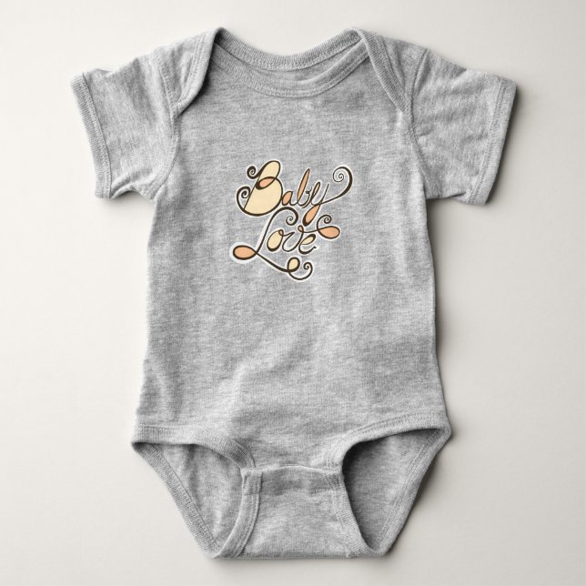 Body Para Bebé Amor de bebé melocotón naranja (Anverso)