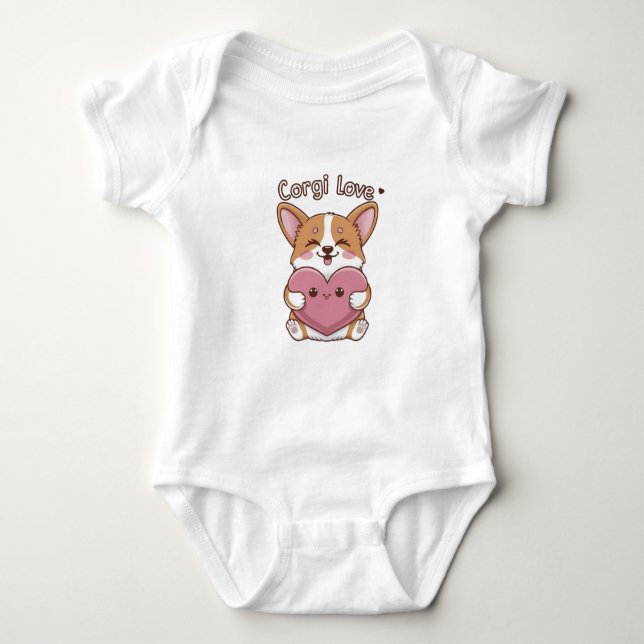 Body Para Bebé Amor de Corgi (Anverso)