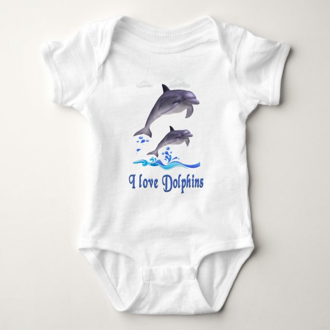 Body Para Bebé Amor de delfines (Anverso)
