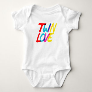 Body Para Bebé Amor de Gemelos Colorido