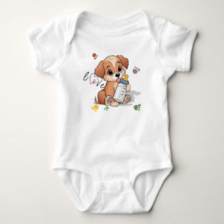 Body Para Bebé Amor de Pata Cachorro Adorable