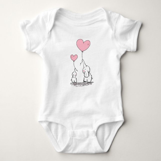Body Para Bebé Amor elefante (Anverso)