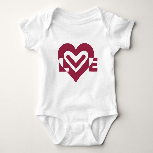 Body Para Bebé Amor en púrpura de vino (Anverso)