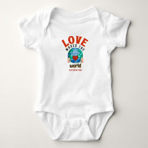 Body Para Bebé Amor Feliz Corazón de la Tierra Hace que el Mundo
