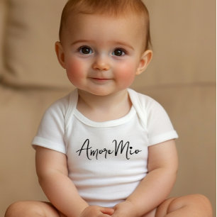 Body Para Bebé Amor Mío Chic Letra Negra sobre Blanco