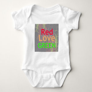 Body Para Bebé AMOR ROJO DORADO VERDE: Declaración de Color Abstr