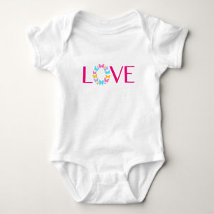 Body Para Bebé Amor y mariposas Baby Bodysuit